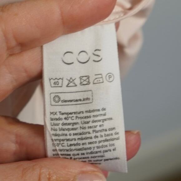 COS Long Sleeve Open Back Dress Pink Women Size 12 - Picture 6 of 7